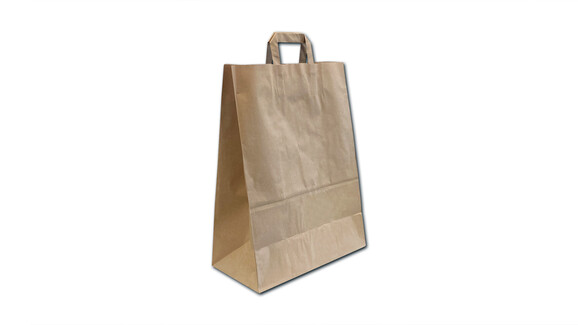 Papiertragetasche, B 320 + 170 BF x L 440 mm, Kraftpapier braun, 80 g/m², A-Nr.: 10910 - 01