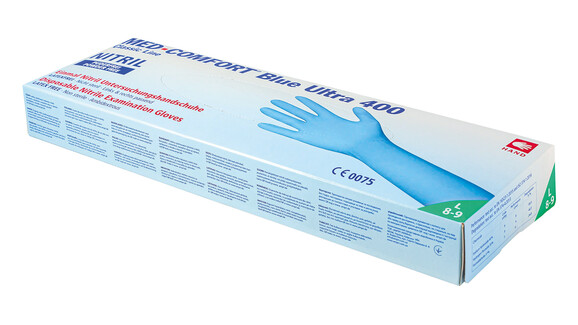 Nitrilhandschuhe Med Comfort Ultra 400, L, blau, unsteril, 400 mm Länge, A-Nr.: 14154 - 01