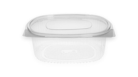 Klappbox, 1.500 ml, 210 x 180 x 79 mm, RPET, transparent, mit anhängendem Deckel, VERIVE, A-Nr.: 79725 - 01