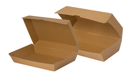 Klappbox, 210 x 70 x 75 mm, Kraftpapier, natur, mit anhängendem Deckel, A-Nr.: 14169 - 01