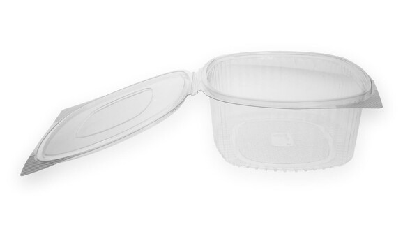 Klappbox, 1.500 ml, 210 x 180 x 79 mm, RPET, transparent, mit anhängendem Deckel, VERIVE, A-Nr.: 79725 - 03