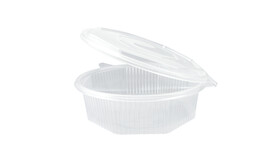 Haushaltsbox, 1.500 ml, 215 x 215 x 64 mm, PP, transparent, ungeteilt, mit anhängendem Deckel, A-Nr.: 90095 - 01