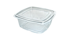 Klappbox, 1.500 ml, 192 x 184,5 x 80 mm, RPET, transparent, mit anhängendem Deckel, A-Nr.: 80446 - 01