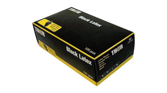 Latexhandschuhe Thor Black, L, schwarz, unsteril, 240 mm Länge, A-Nr.: 13335 - 01