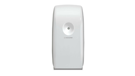 Lufterfrischungsgerät Kimberly-Clark Aquarius™ 6994, L 21,2 cm x B 12,5 cm x H 8,7 cm, weiß, automatische Ausgabe per Sensor, batteriebetrieben, Verschlussart: Schlüssel und Druckknopf, A-Nr.: 18244 - 01