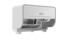 Toilettenpapierspender Kimberly-Clark Icon™ Twin Kleinrollen 53945, L 32,39 cm x B 21,27 cm x H 18,42 cm, weiß, manuelle Entnahme, Verschlussart: Schlüssel, A-Nr.: 18246 - 01
